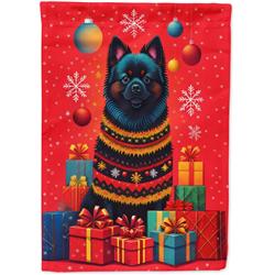 0.15 x 40 x 28 in. Polyester German Spitz Holiday Christmas House Flag