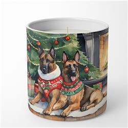 DAC2606CDL 3.25 x 3.75 x 3.25 in. Ceramic Belgian Malinois Cozy Christmas Decorative Soy Candle