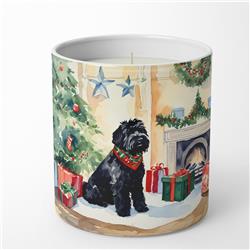 3.25 x 3.75 x 3.25 in. Ceramic Black Russian Terrier Cozy Christmas Decorative Soy Candle