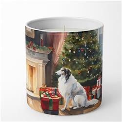 DAC2617CDL 3.25 x 3.75 x 3.25 in. Ceramic Borzoi Cozy Christmas Decorative Soy Candle