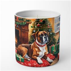 3.25 x 3.75 x 3.25 in. Ceramic Boxer Cozy Christmas Decorative Soy Candle
