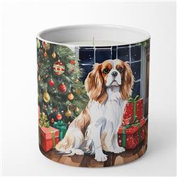 DAC2626CDL 3.25 x 3.75 x 3.25 in. Ceramic Cavalier Spaniel Cozy Christmas Decorative Soy Candle