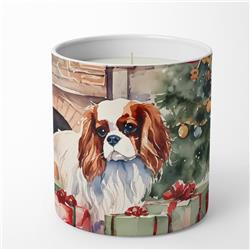 3.25 x 3.75 x 3.25 in. Ceramic Cavalier Spaniel Cozy Christmas Decorative Soy Candle