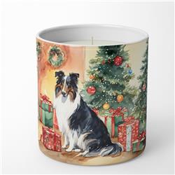 DAC2636CDL 3.25 x 3.75 x 3.25 in. Ceramic Collie Cozy Christmas Decorative Soy Candle