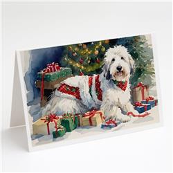 DAC2717GCA7P 7 x 5 x 0.01 in. Old English Sheepdog Cozy Christmas Greeting Cards - Pack of 8