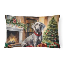 12 x 16 x 3 in. Polyester Weimaraner Cozy Christmas Throw Pillow