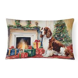 12 x 16 x 3 in. Polyester Welsh Springer Spaniel Cozy Christmas Throw Pillow