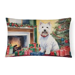 12 x 16 x 3 in. Polyester Westie Cozy Christmas Throw Pillow