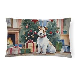 12 x 16 x 3 in. Polyester Fox Terrier Cozy Christmas Throw Pillow