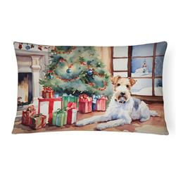 12 x 16 x 3 in. Polyester Fox Terrier Cozy Christmas Throw Pillow