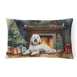 DAC2716PW1216 12 x 16 x 3 in. Polyester Old English Sheepdog Cozy Christmas Throw Pillow