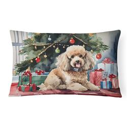 3 x 16 x 12 in. Poodle Cozy Christmas Throw Pillow