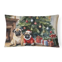 3 x 16 x 12 in. Pug Cozy Christmas Throw Pillow