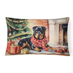3 x 16 x 12 in. Rottweiler Cozy Christmas Throw Pillow
