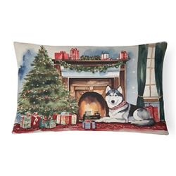3 x 16 x 12 in. Siberian Husky Cozy Christmas Throw Pillow