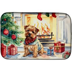 0.2 x 21 x 14 in. Norfolk Terrier Cozy Christmas Dish Drying Mat