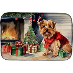 0.2 x 21 x 14 in. Norfolk Terrier Cozy Christmas Dish Drying Mat