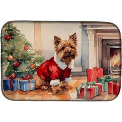 0.2 x 21 x 14 in. Norwich Terrier Cozy Christmas Dish Drying Mat