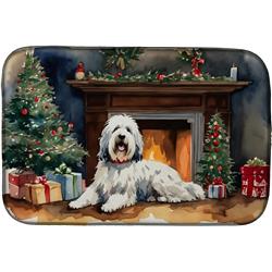 DAC2716DDM 0.2 x 21 x 14 in. Old English Sheepdog Cozy Christmas Dish Drying Mat