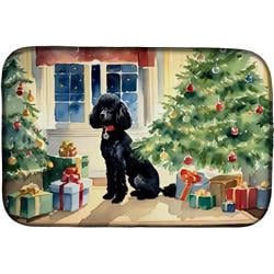 0.2 x 21 x 14 in. Poodle Cozy Christmas Dish Drying Mat