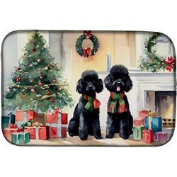 0.2 x 21 x 14 in. Poodle Cozy Christmas Dish Drying Mat