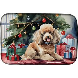 0.2 x 21 x 14 in. Poodle Cozy Christmas Dish Drying Mat