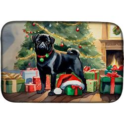 0.2 x 21 x 14 in. Pug Cozy Christmas Dish Drying Mat