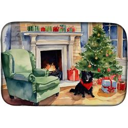 0.2 x 21 x 14 in. Schipperke Cozy Christmas Dish Drying Mat