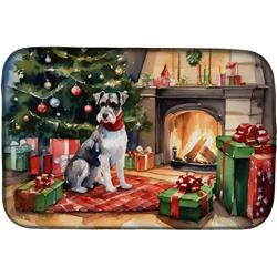 0.2 x 21 x 14 in. Schnauzer Cozy Christmas Dish Drying Mat