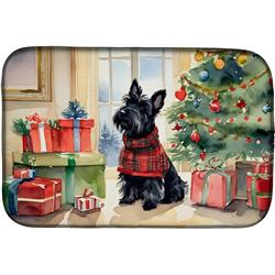 0.2 x 21 x 14 in. Scottish Terrier Cozy Christmas Dish Drying Mat
