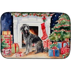 0.2 x 21 x 14 in. Scottish Deerhound Cozy Christmas Dish Drying Mat
