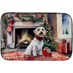 0.2 x 21 x 14 in. Sealyham Terrier Cozy Christmas Dish Drying Mat