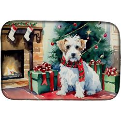 0.2 x 21 x 14 in. Sealyham Terrier Cozy Christmas Dish Drying Mat