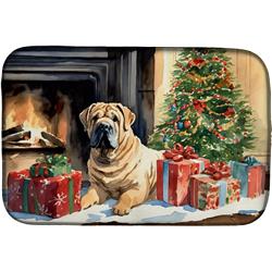 0.2 x 21 x 14 in. Shar Pei Cozy Christmas Dish Drying Mat
