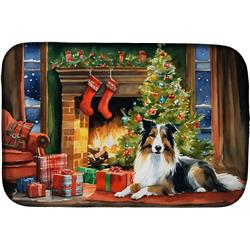 0.2 x 21 x 14 in. Sheltie Cozy Christmas Dish Drying Mat