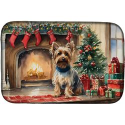 0.2 x 21 x 14 in. Silky Terrier Cozy Christmas Dish Drying Mat