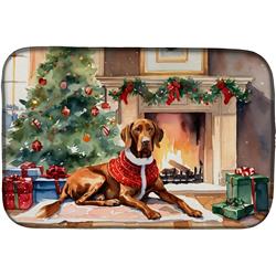0.2 x 21 x 14 in. Vizsla Cozy Christmas Dish Drying Mat