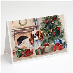 DAC2627GCA7P 0.01 x 5 x 7 in. Cavalier Spaniel Cozy Christmas Greeting Cards, Pack of 8