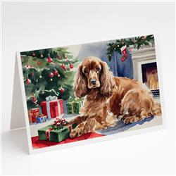 DAC2635GCA7P 0.01 x 5 x 7 in. Cocker Spaniel Cozy Christmas Greeting Cards, Pack of 8