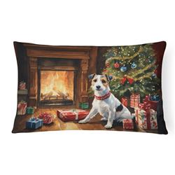 3 x 16 x 12 in. Jack Russell Terrier Cozy Christmas Throw Pillow