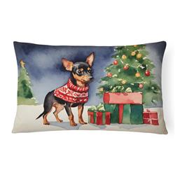 3 x 16 x 12 in. Miniature Pinscher Cozy Christmas Throw Pillow