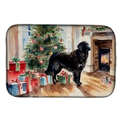 0.2 x 21 x 14 in. Flat-Coated Retriever Cozy Christmas Dish Drying Mat