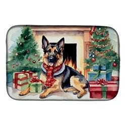 0.2 x 21 x 14 in. German Shepherd Cozy Christmas Dish Drying Mat