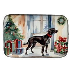 0.2 x 21 x 14 in. German Shorthaired Pointer Cozy Christmas Dish Drying Mat