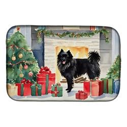 0.2 x 21 x 14 in. German Spitz Cozy Christmas Dish Drying Mat