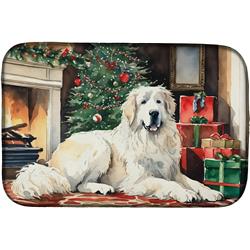 0.2 x 21 x 14 in. Great Pyrenees Cozy Christmas Dish Drying Mat