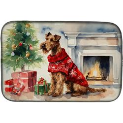 0.2 x 21 x 14 in. Irish Terrier Cozy Christmas Dish Drying Mat