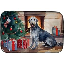 0.2 x 21 x 14 in. Irish Wolfhound Cozy Christmas Dish Drying Mat