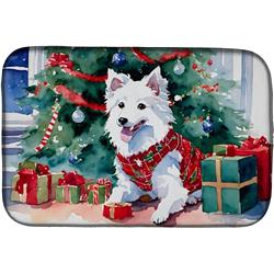 0.2 x 21 x 14 in. Japanese Spitz Cozy Christmas Dish Drying Mat