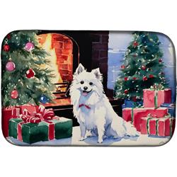 0.2 x 21 x 14 in. Japanese Spitz Cozy Christmas Dish Drying Mat